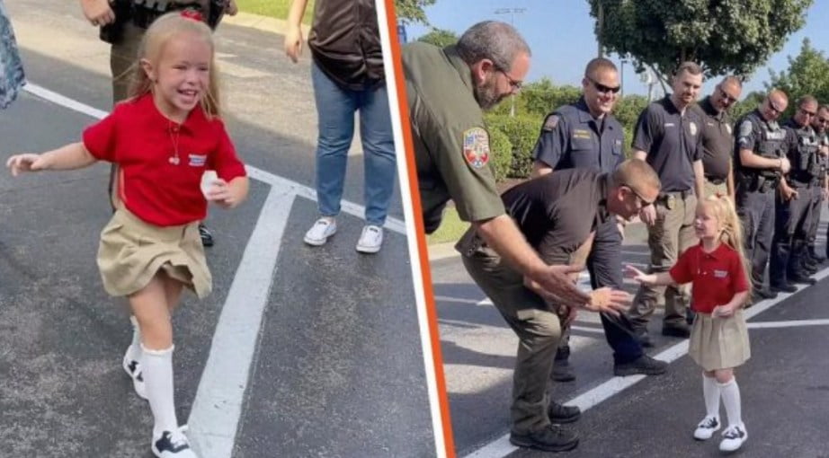 5-Year-Old Daughter of Fallen Officer Gets the Sweetest Police Escort to Her 1st Day of Kindergarten